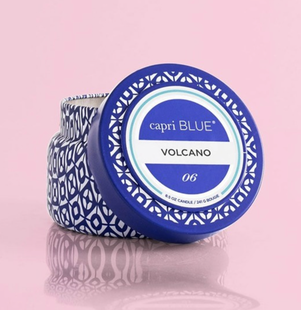 Volcano Pattern Play Printed Travel Tin Capri Blue 8.5oz