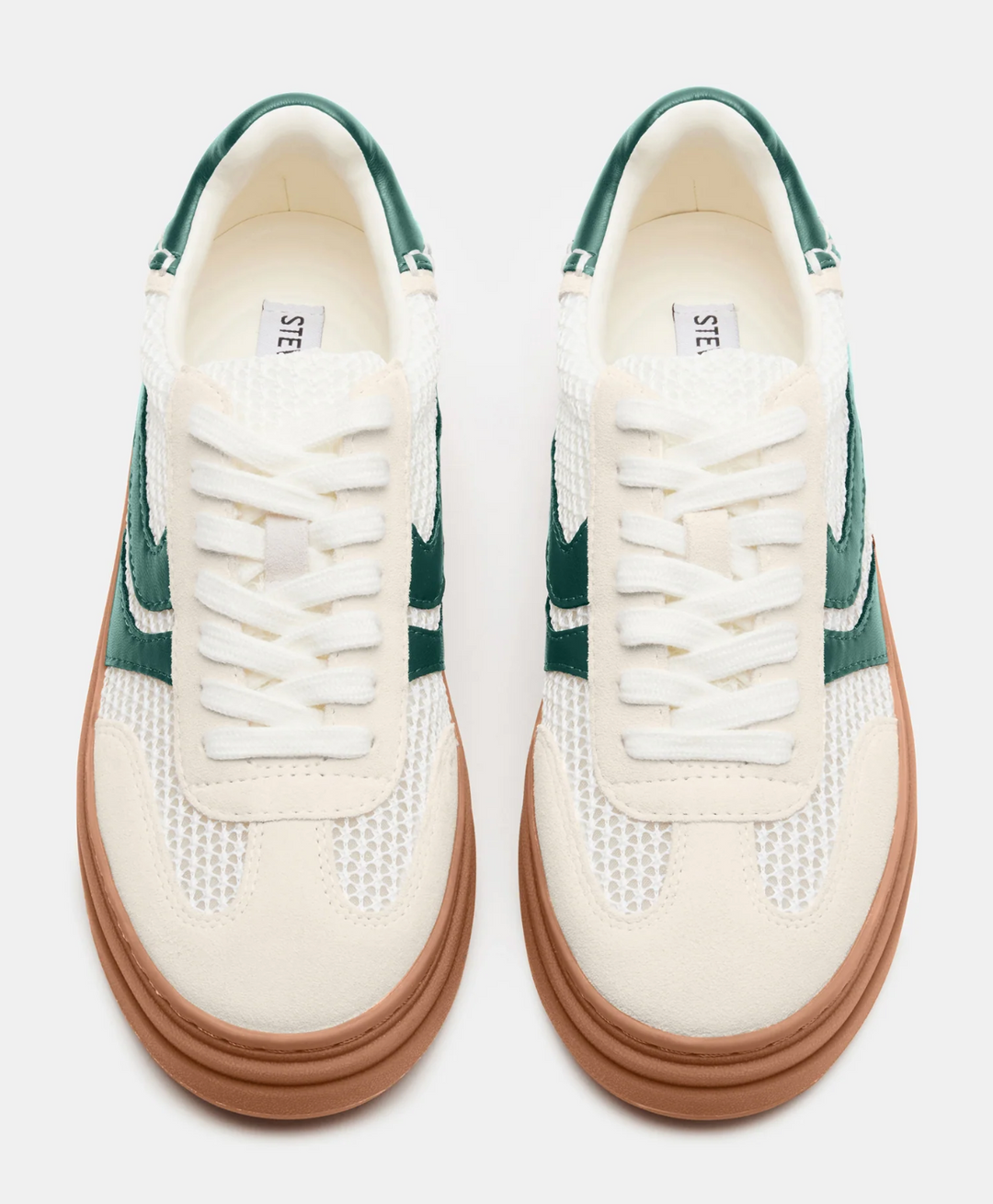 【Steve Madden】 DODGE スニーカー ホワイト/グリーン Steve Madden Dodge White/Green Sneaker