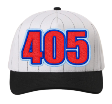 BLACK PINSTRIPE HAT OUTLINED 405
