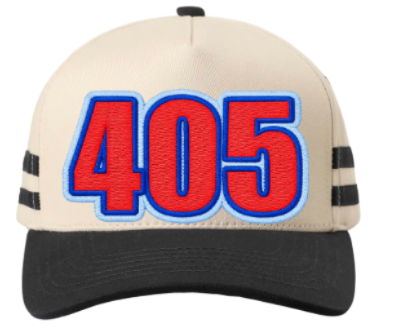 BLACK SIDE STRIPE HAT OUTLINED 405