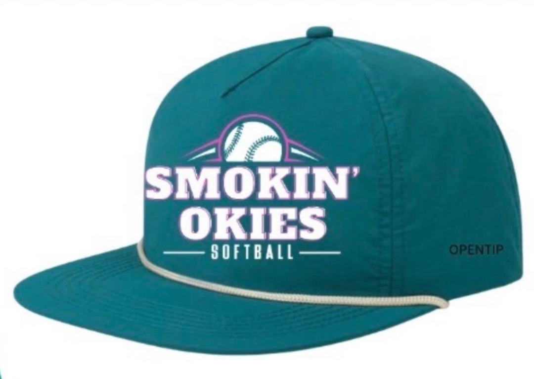 OT TURQ ROPE BALL SMOKIN OKIES CUSTOM HAT