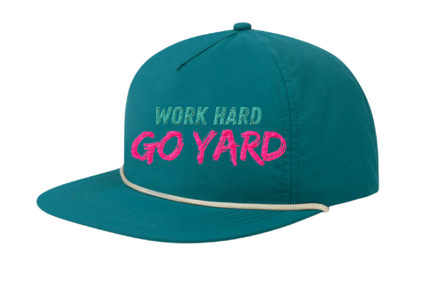 OT TURQ ROPE WORK HARD CUSTOM HAT