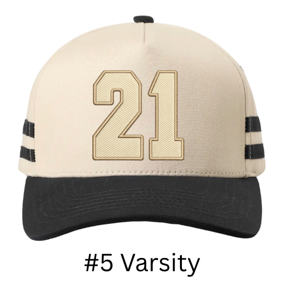 BLK SIDE STRIPE 21 CUSTOM HAT