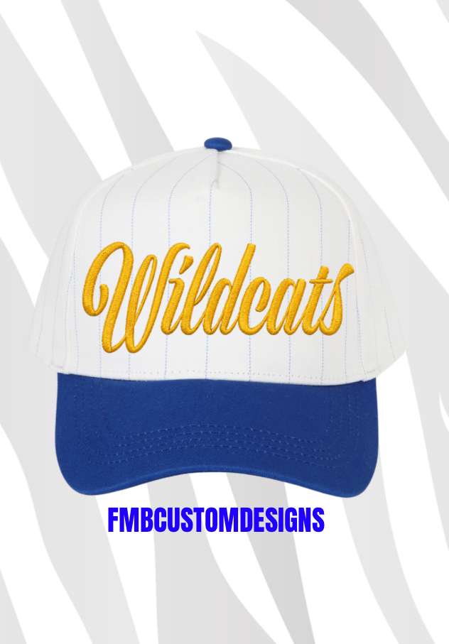 WILDCATS CURSIVE | BLUE PINSTRIPE