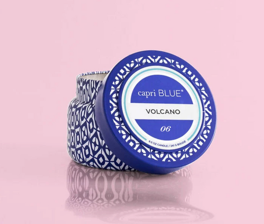 Volcano Printed Travel Tin Signature Jar Capri Blue 8.5oz