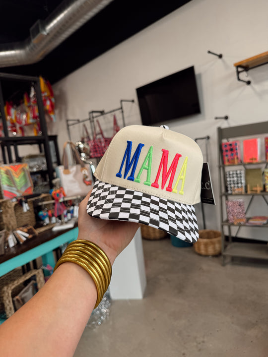 Checkered Bill MAMA Hat