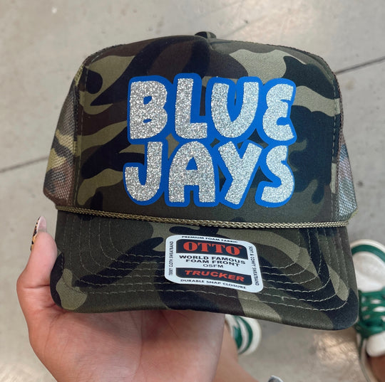 #12 Camo Bluejays Sparkle Hat