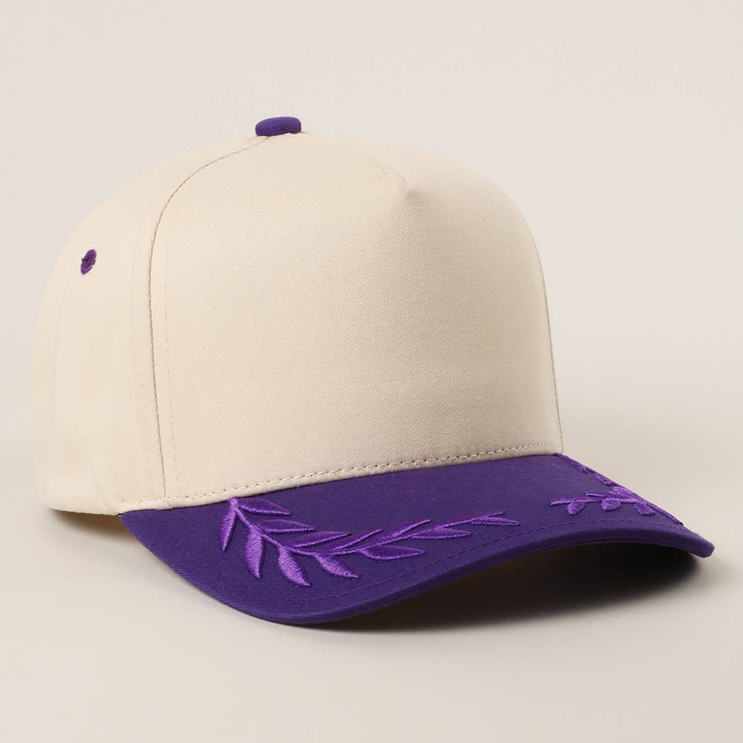 Plain Two Tone Canvas Cotton Bay Leaf Trucker Hat: BLU / One Size