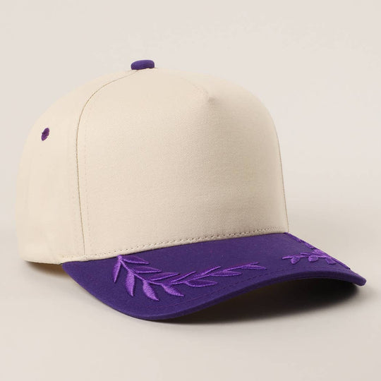Plain Two Tone Canvas Cotton Bay Leaf Trucker Hat: BLU / One Size