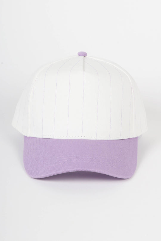 Pinstripe Two-Tone Baseball Cap: Black