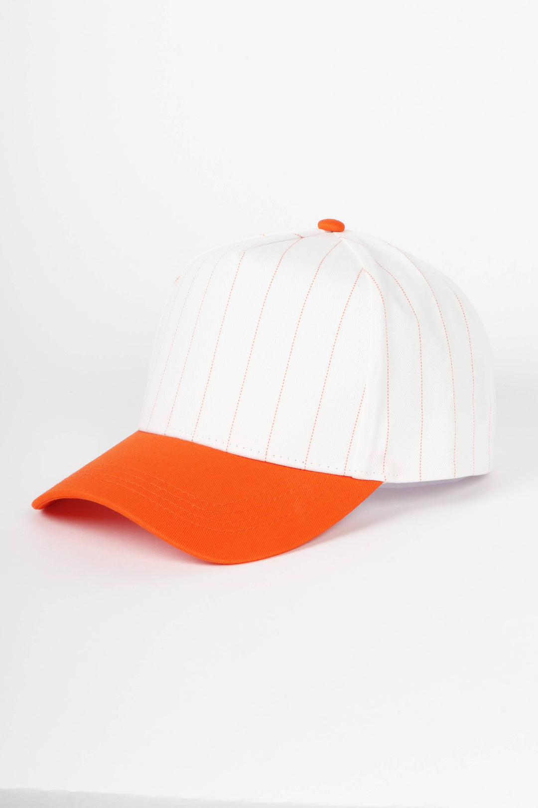 Pinstripe Two-Tone Baseball Cap: Black