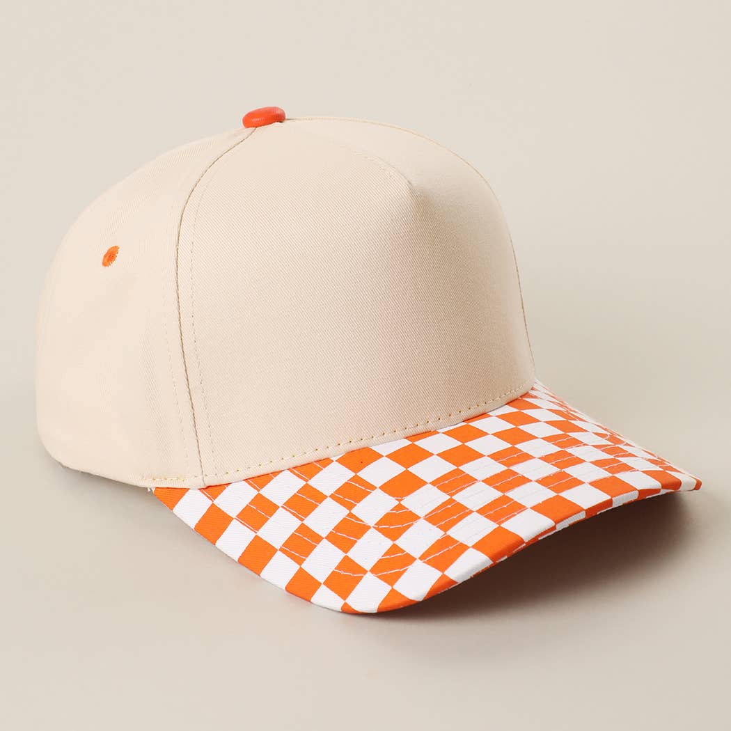 CHECKERBOARD Brim Two-Tone Trucker Hat: PUP / ONE SIZE