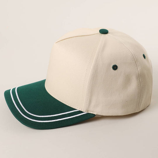 Double Stitched Plain Two Tone Canvas Cotton Trucker Hat: BLACK / One Size