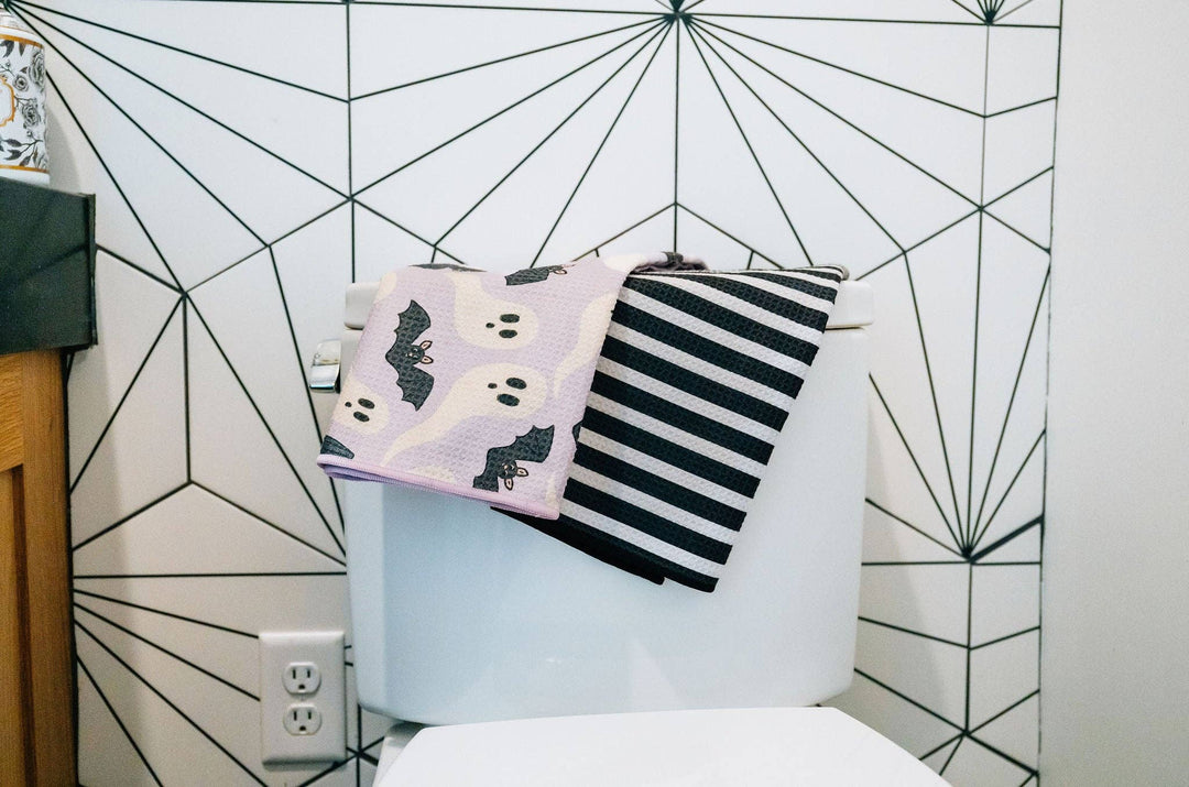 Black Licorice: Double-Sided Hand Towel: Black/White / 17x27 in / Hand Towel