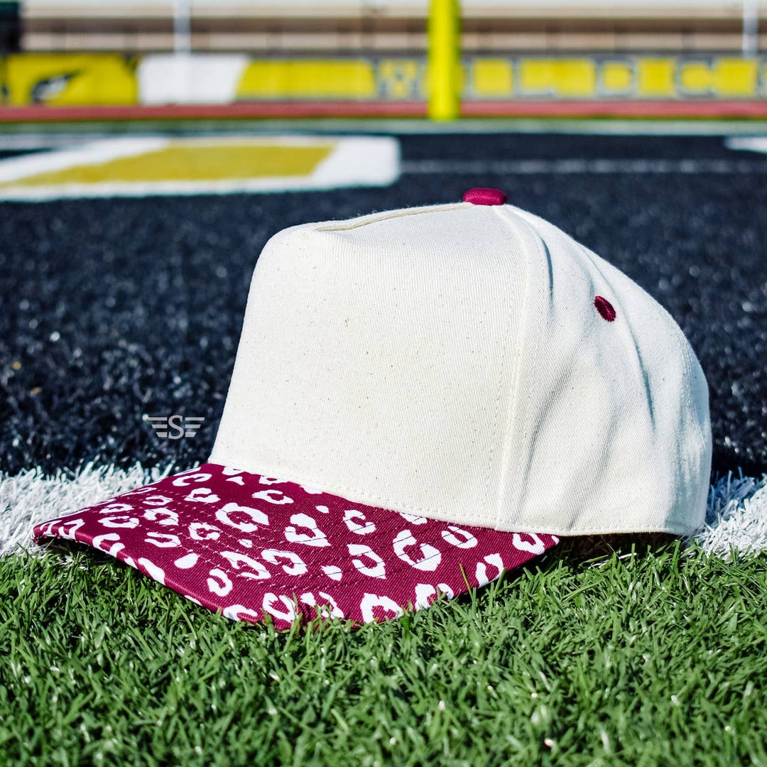 Canvas Front Leopard Bill Magna Pony® Cap: Purple