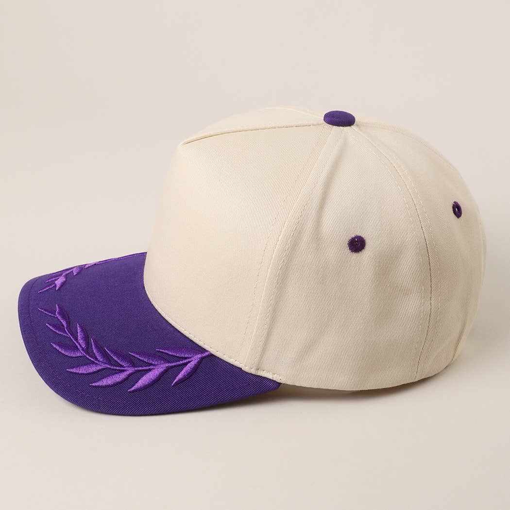 Plain Two Tone Canvas Cotton Bay Leaf Trucker Hat: BLU / One Size