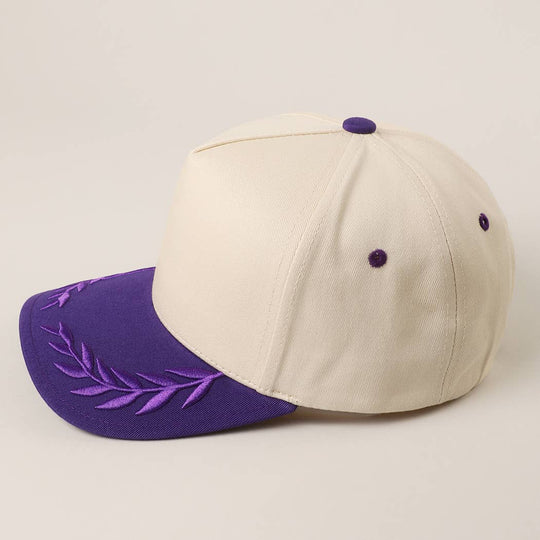 Plain Two Tone Canvas Cotton Bay Leaf Trucker Hat: BLU / One Size