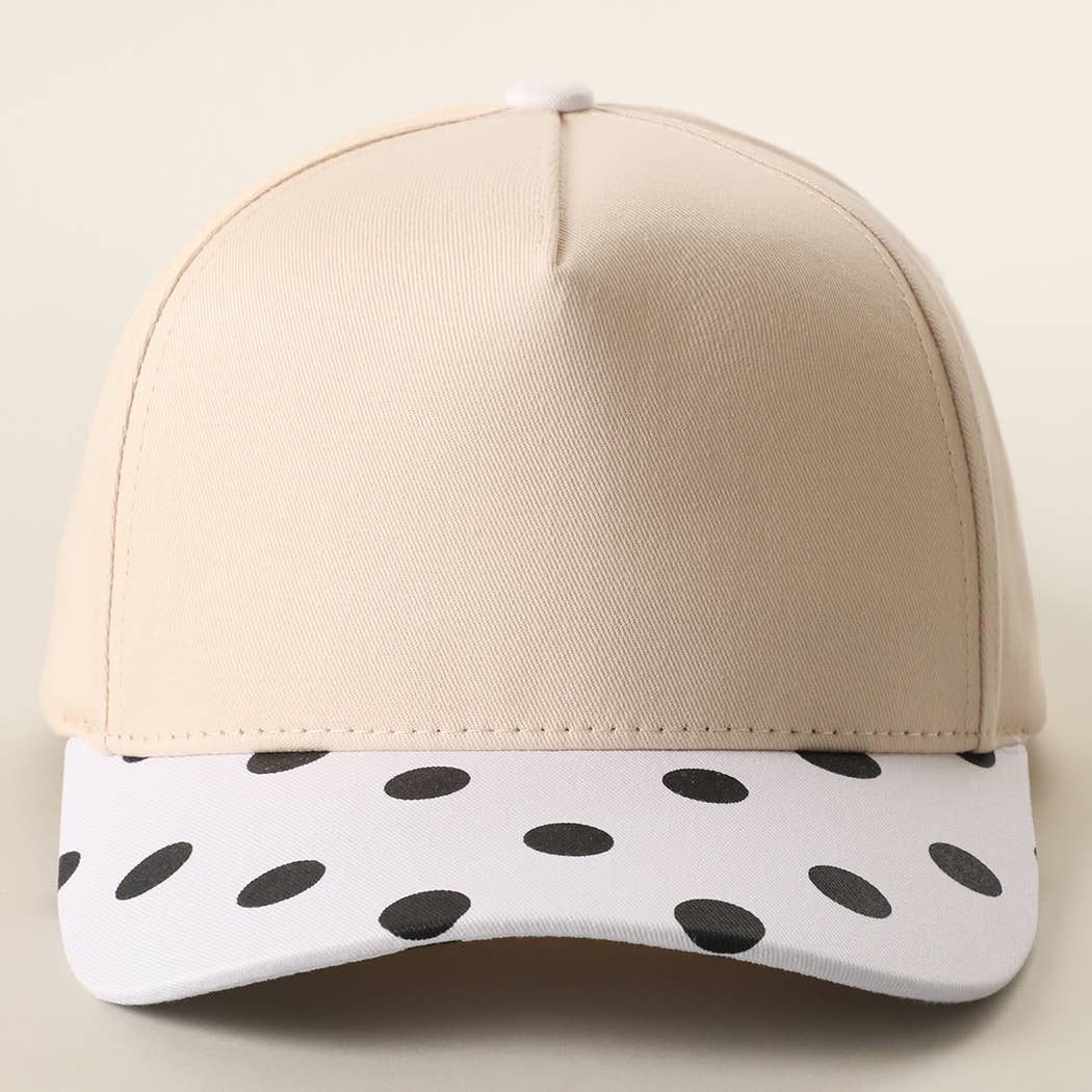 BIG POLKA DOT Brim Two-Tone Trucker Hat: BRN / One Size