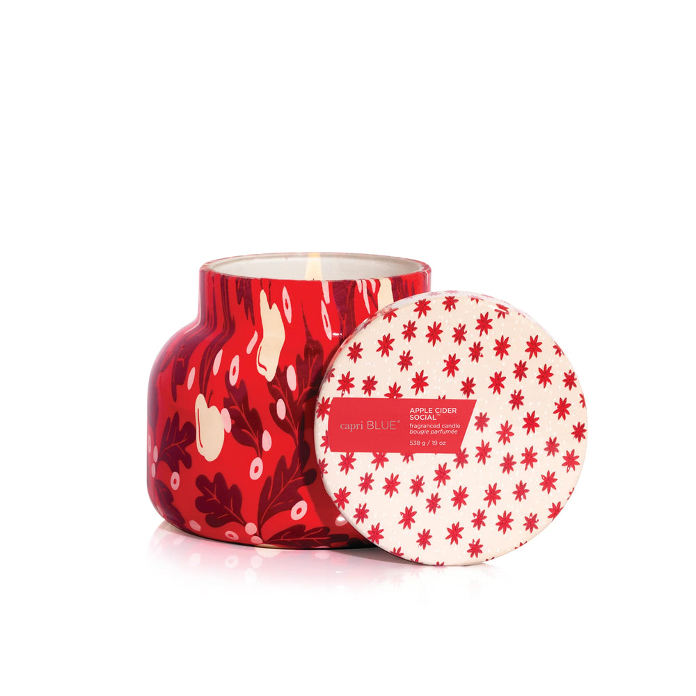 Capri BLUE Apple Cider Social Holiday Pattern Play Jar Capri Blue 19oz