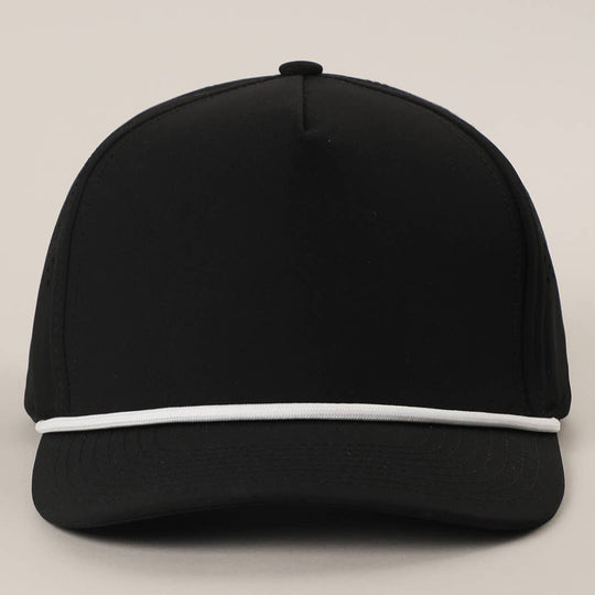 Solid Color 5 Panel Premium Materials Trucker Hat: WHITE/BLACK / One Size