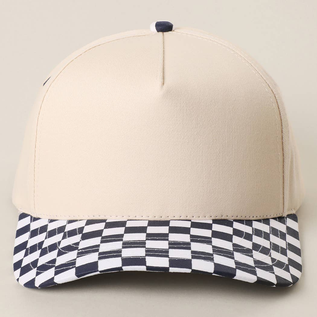 CHECKERBOARD Brim Two-Tone Trucker Hat: PUP / ONE SIZE