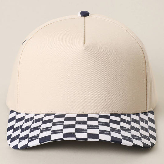 CHECKERBOARD Brim Two-Tone Trucker Hat: PUP / ONE SIZE