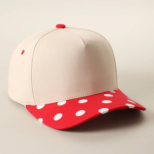 BIG POLKA DOT Brim Two-Tone Trucker Hat: BRN / One Size