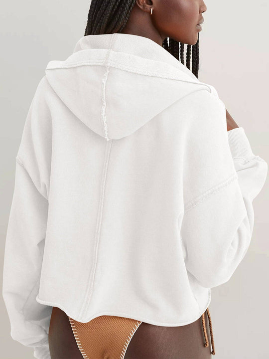 Oversized Hooded V Neck Sweatshirt Pullover Top: Dark Grey / M