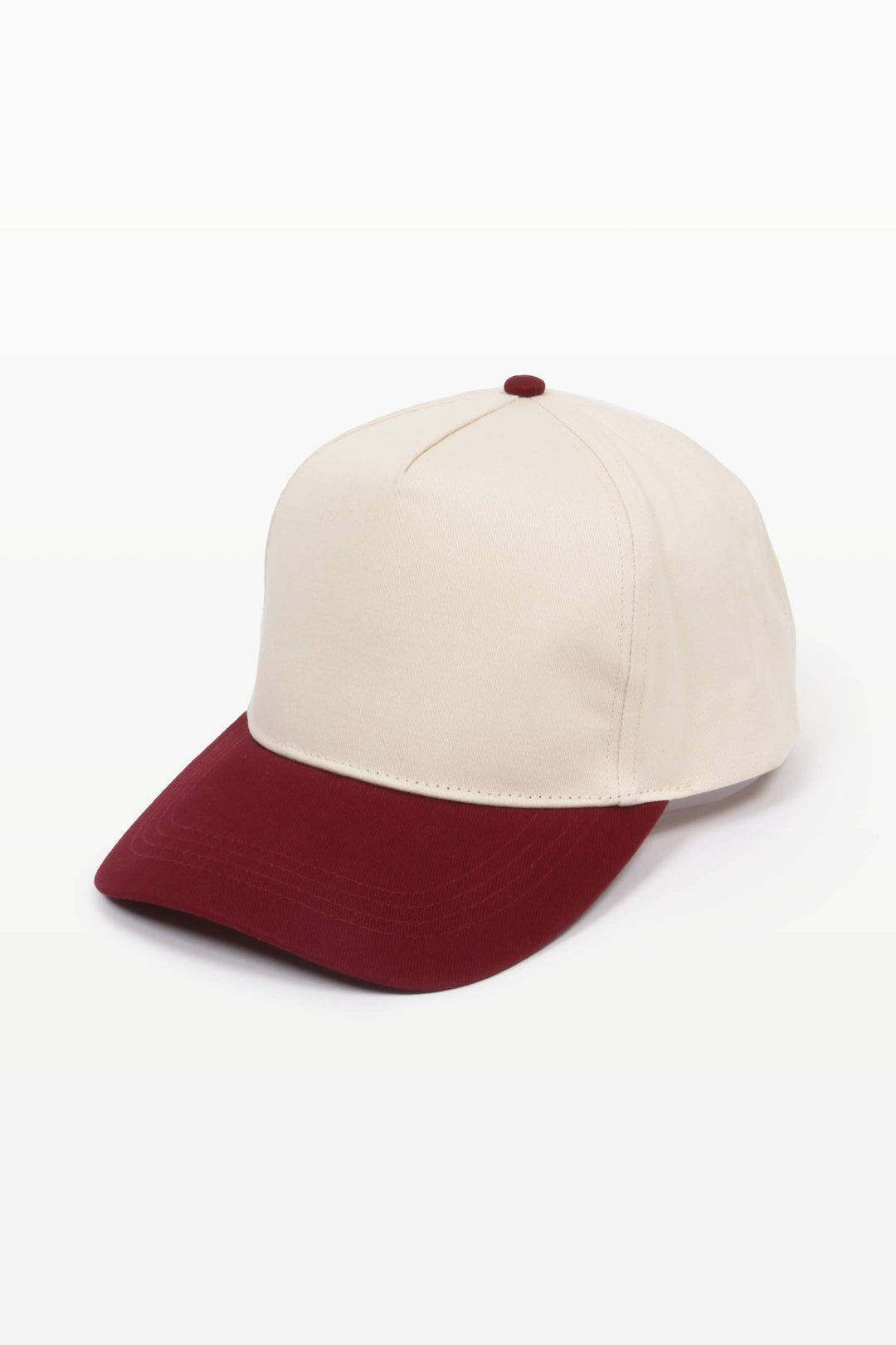5 Panel Cotton Two-Tone Caps: Brown