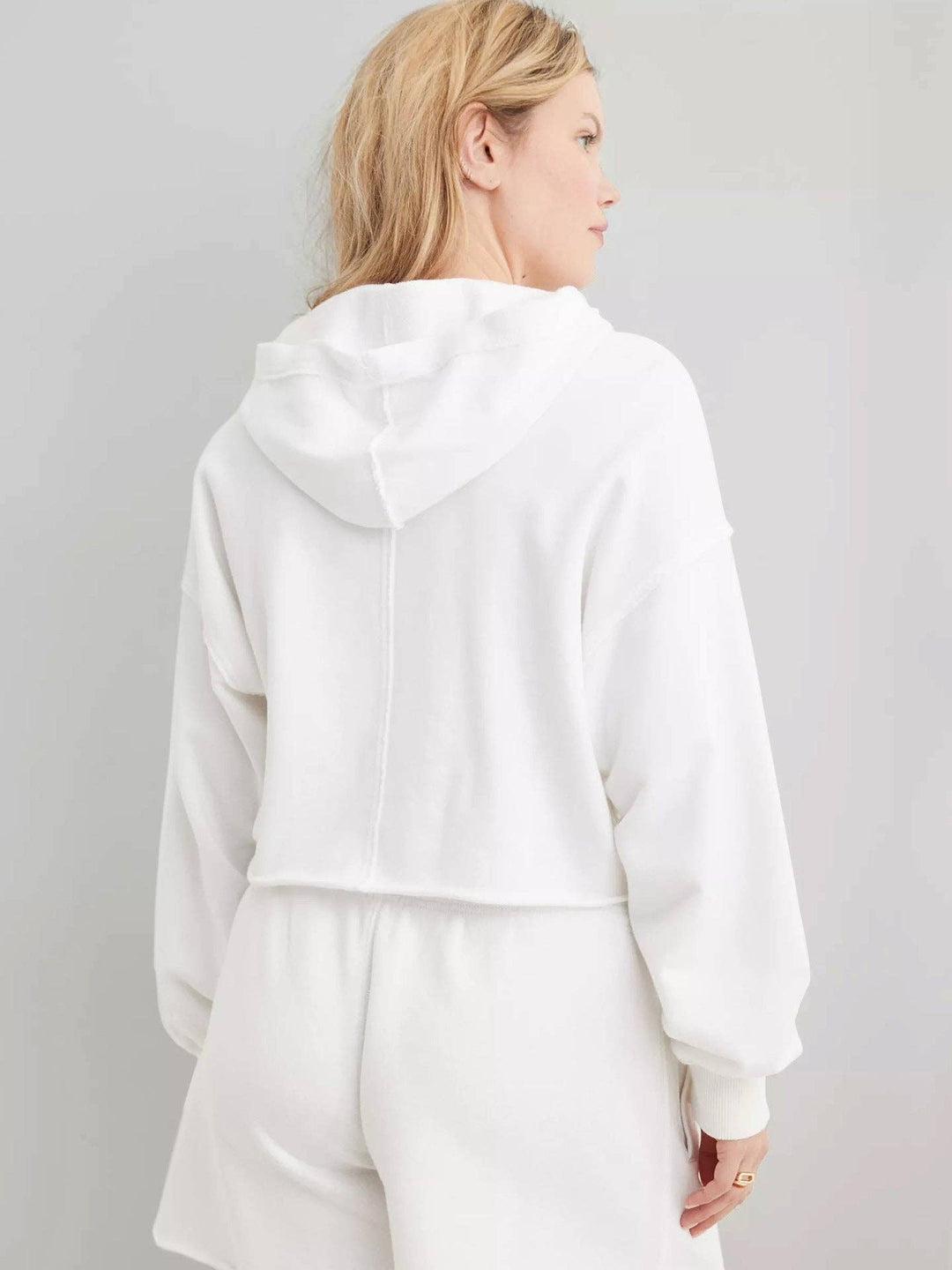 Oversized Hooded V Neck Sweatshirt Pullover Top: Dark Grey / L