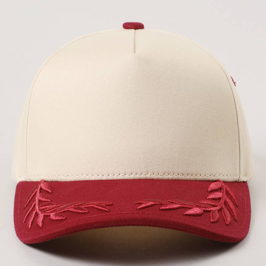 Plain Two Tone Canvas Cotton Bay Leaf Trucker Hat: BLU / One Size