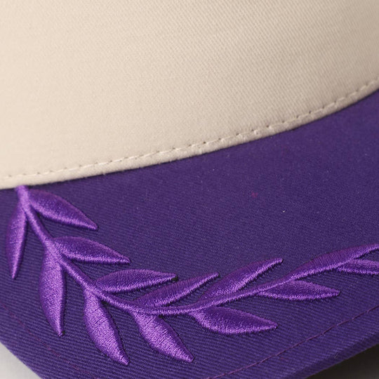 Plain Two Tone Canvas Cotton Bay Leaf Trucker Hat: BLU / One Size