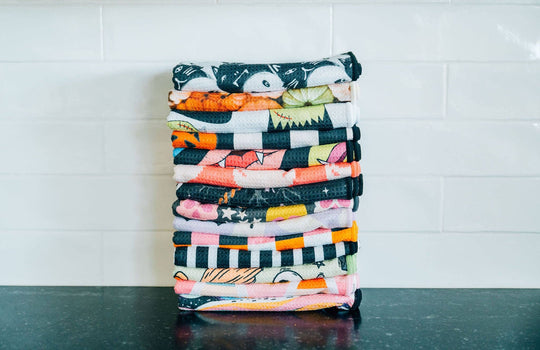 Black Licorice: Double-Sided Hand Towel: Black/White / 17x27 in / Hand Towel