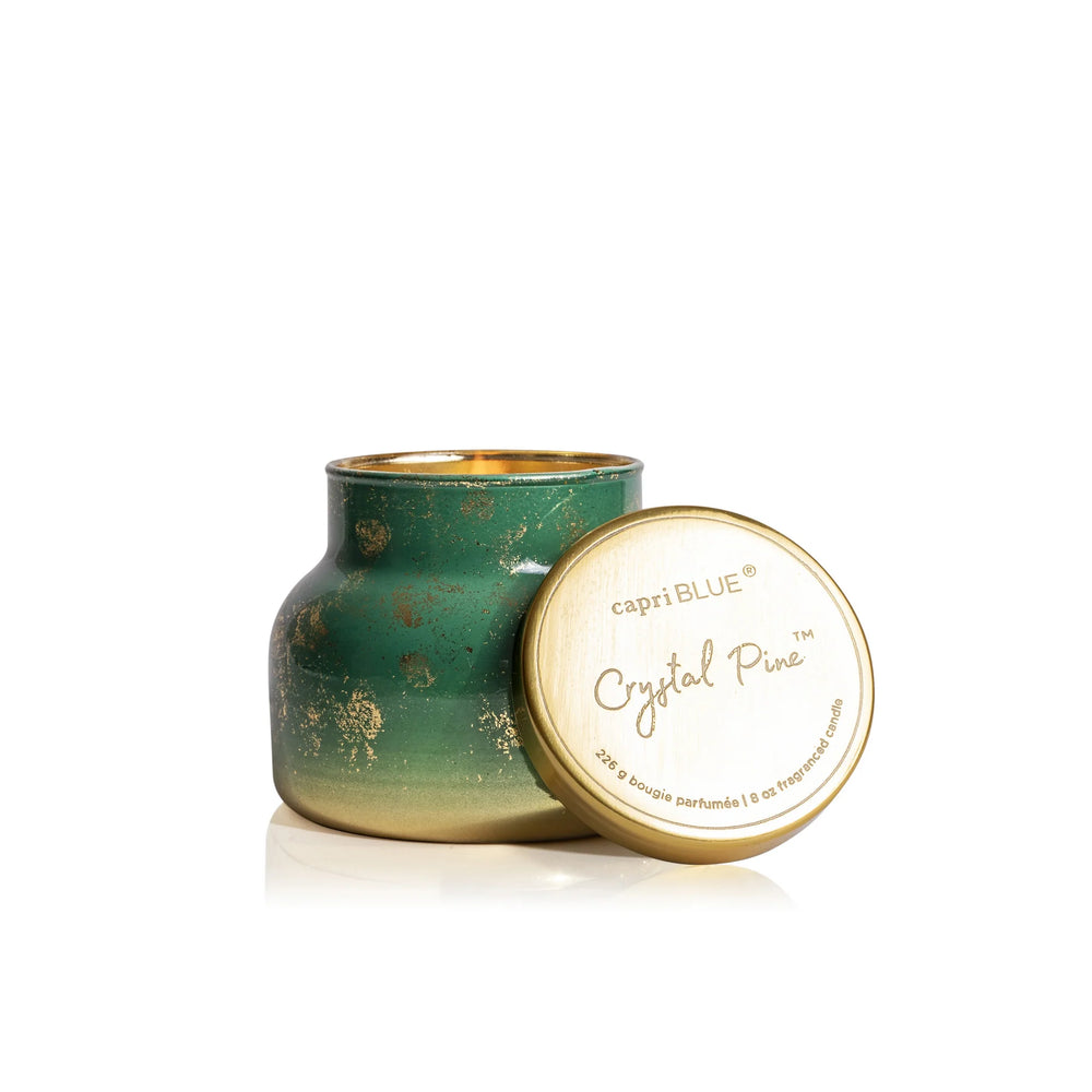 Capri BLUE Crystal Pine Glimmer Petite 8oz Candle