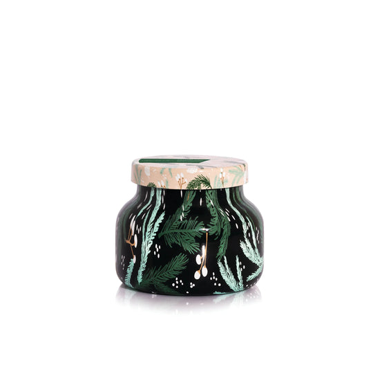 Capri BLUE Crystal Pine Holiday Pattern Play Petite Candle 8oz