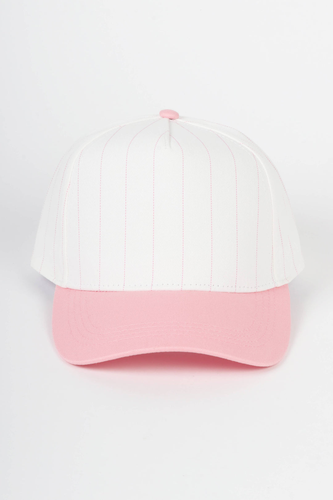 Pinstripe Two-Tone Baseball Cap: Black