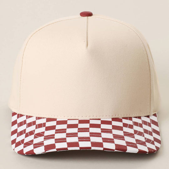 CHECKERBOARD Brim Two-Tone Trucker Hat: PUP / ONE SIZE