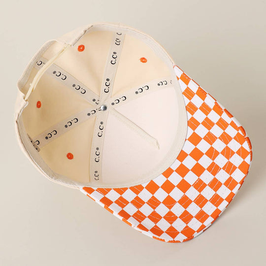 CHECKERBOARD Brim Two-Tone Trucker Hat: DGN / ONE SIZE