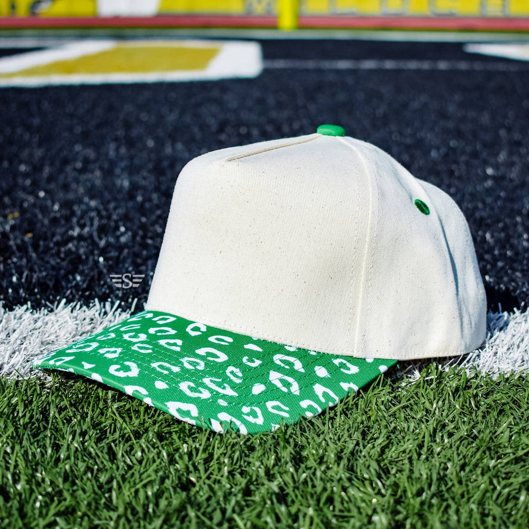Canvas Front Leopard Bill Magna Pony® Cap: Orange