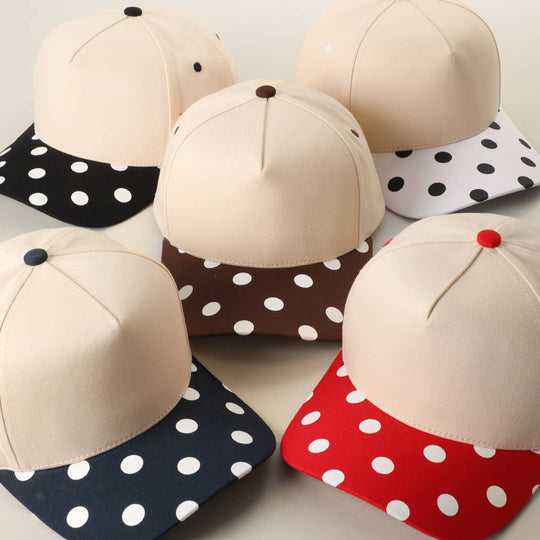 BIG POLKA DOT Brim Two-Tone Trucker Hat: BRN / One Size