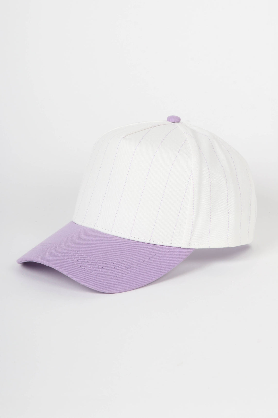 Pinstripe Two-Tone Baseball Cap: Black