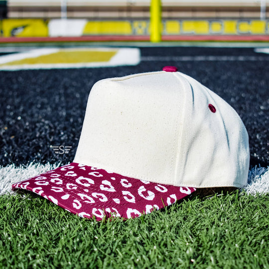 Canvas Front Leopard Bill Magna Pony® Cap: Purple