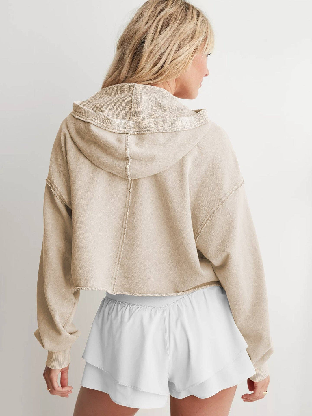 Oversized Hooded V Neck Sweatshirt Pullover Top: Dark Grey / M
