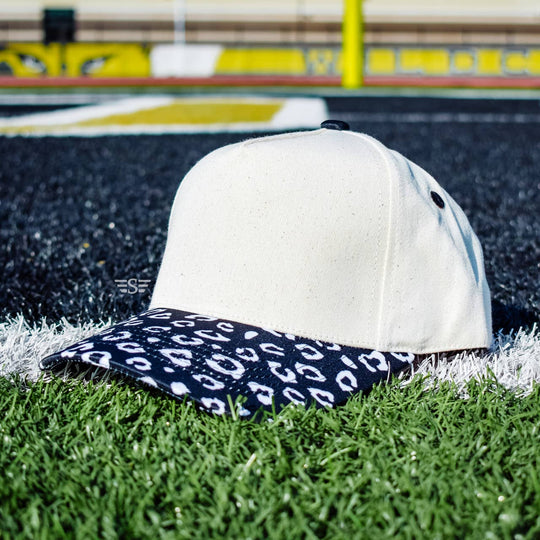 Canvas Front Leopard Bill Magna Pony® Cap: Purple