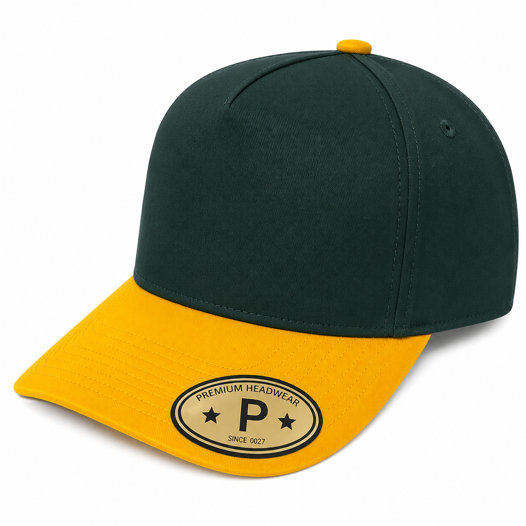 TCTAN-DZ-5 PANEL 2TONE SNAP BACK HATS DOZEN   (BEST SELLER): TAN/JADE