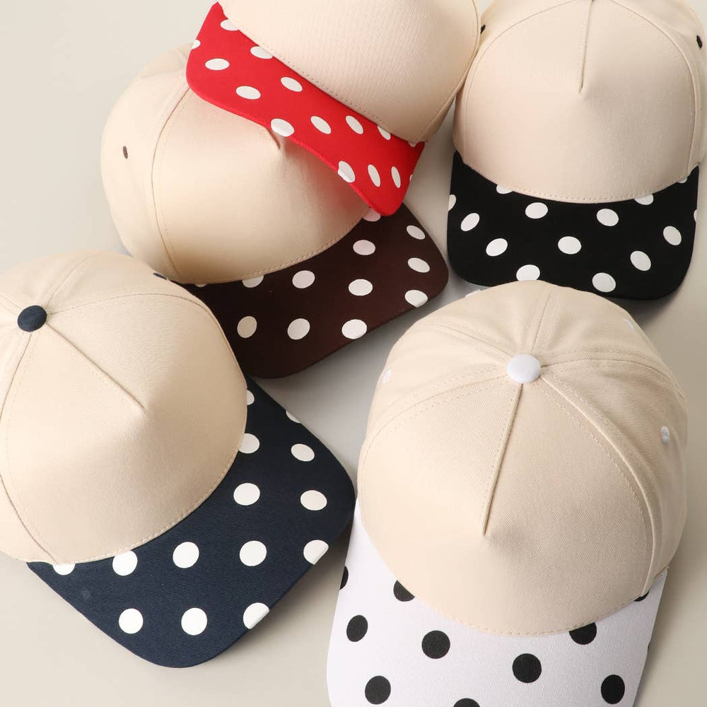 BIG POLKA DOT Brim Two-Tone Trucker Hat: BLK / One Size