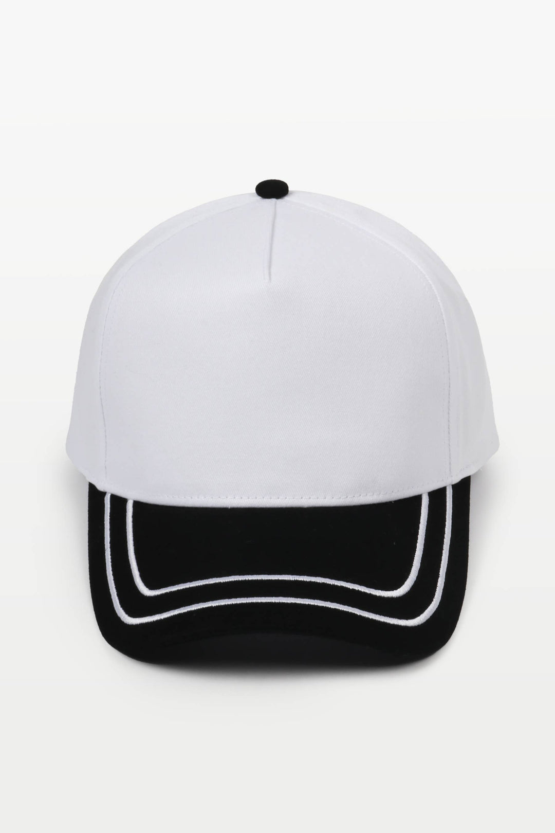 Retro Stripe Brim Two Tone 5-Panel Cap: Yellow