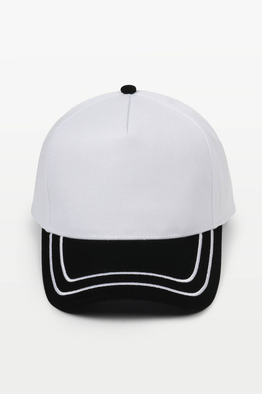 Retro Stripe Brim Two Tone 5-Panel Cap: Yellow