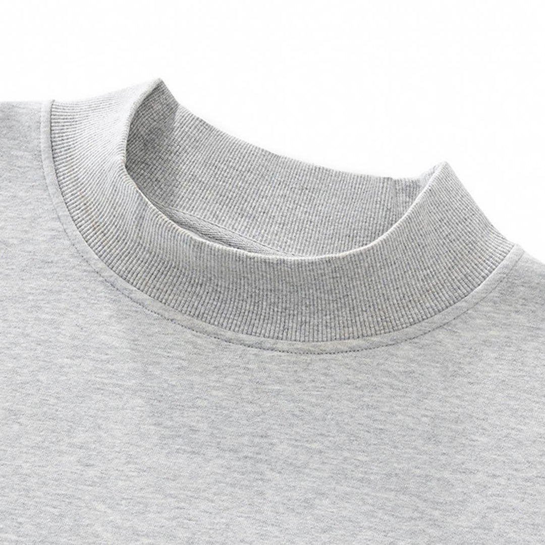 Unisex Fall Cozy Fleece Mock Neck Sweatshirt: White / M