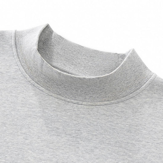 Unisex Fall Cozy Fleece Mock Neck Sweatshirt: Red / M